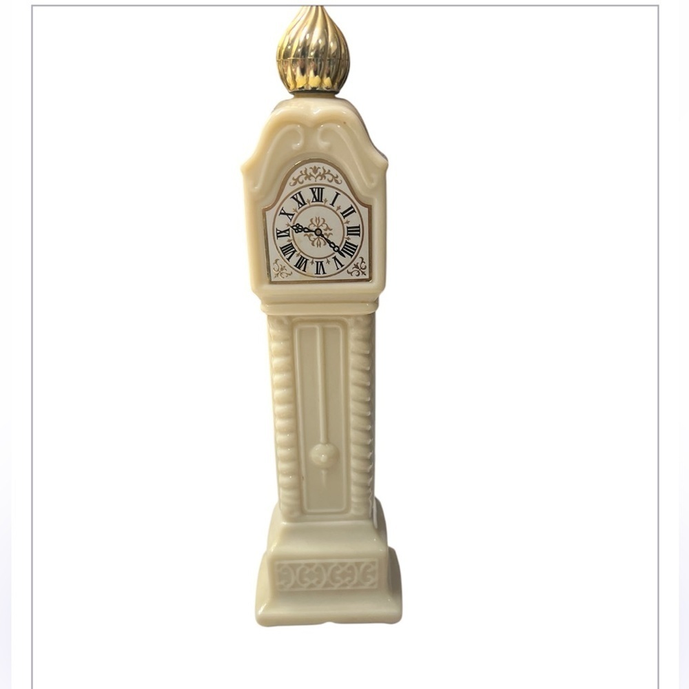 Vintage Big Ben Avon Fragrance Hours Milk Glass Bird of Paradise Cologne